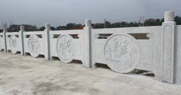 池州芝麻白河道栏杆 石材栏杆
