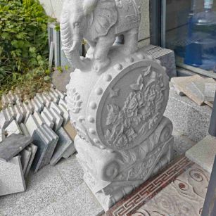 池州芝麻白抱鼓石 庭院抱鼓石