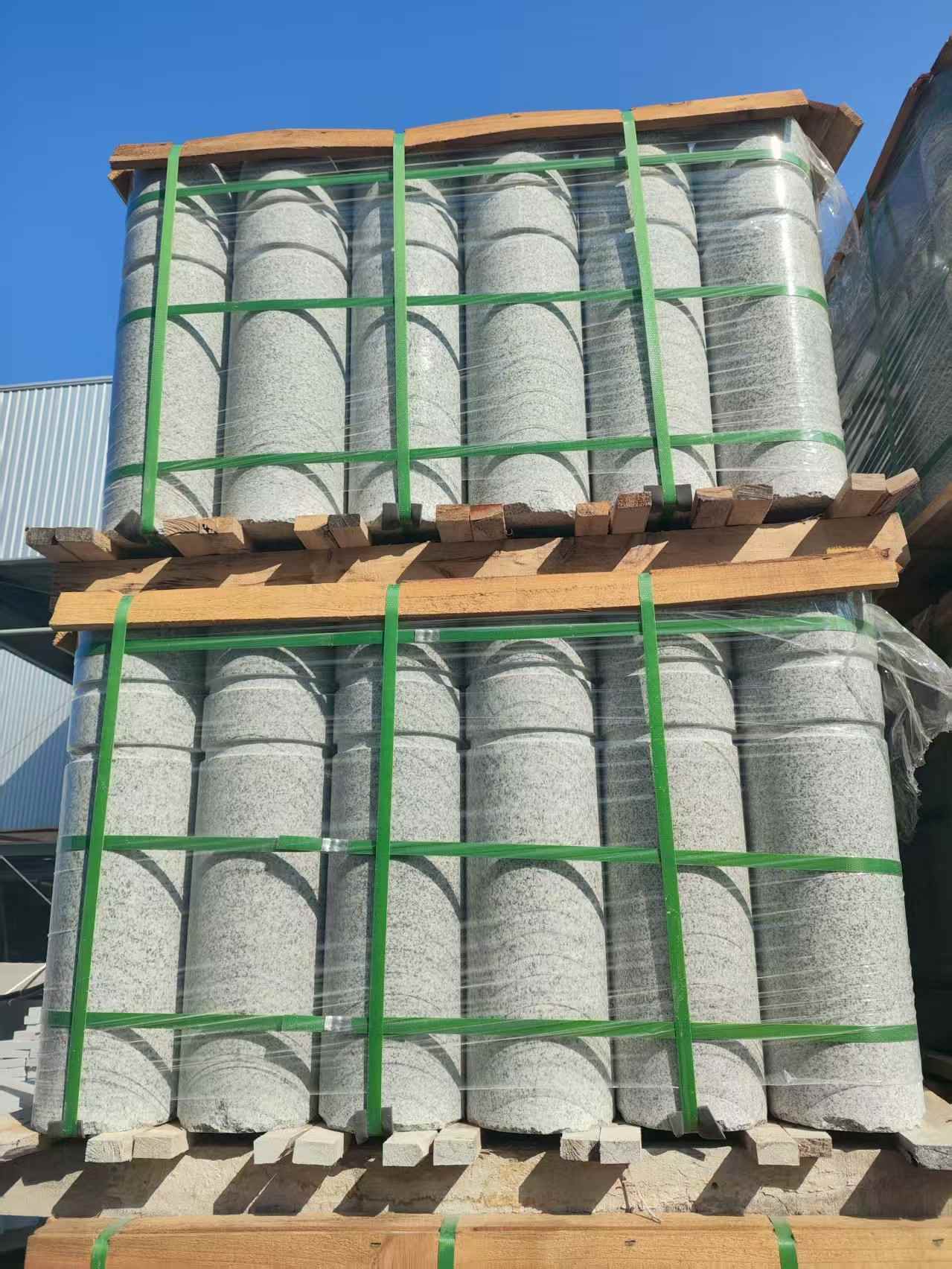 池州挡车柱芝麻白 挡车石