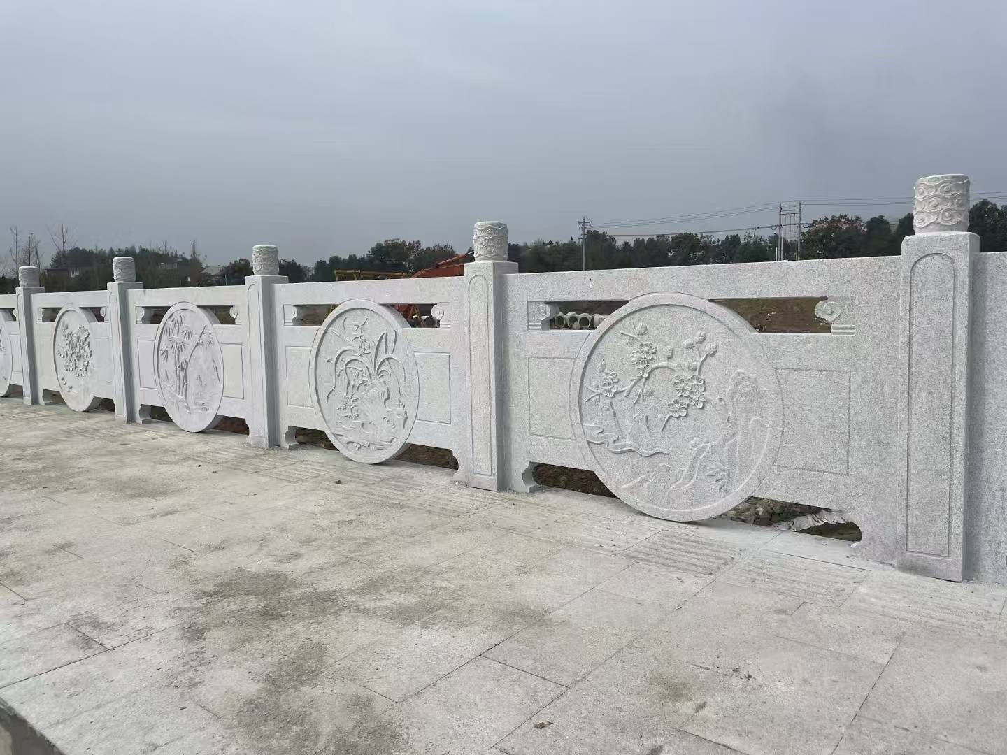 池州芝麻白河道栏杆 石材栏杆