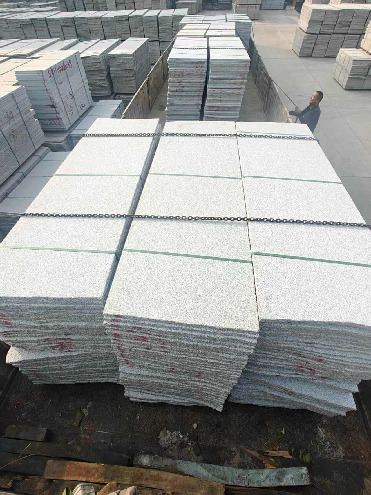 池州芝麻白毛板，石材毛板